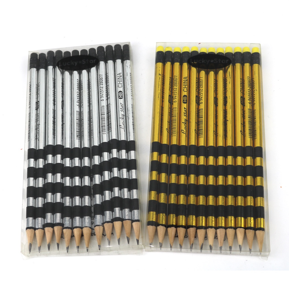 金色银色竹节笔儿童美术绘图画画涂鸦填色鲜艳彩色铅笔批发