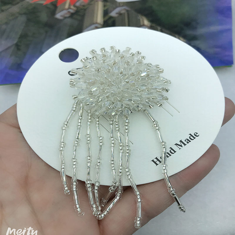 Pearl crystal two-color starry sky pendant, DIY duck clip earrings, brooch accessories, shoes and clothing accessories details Picture