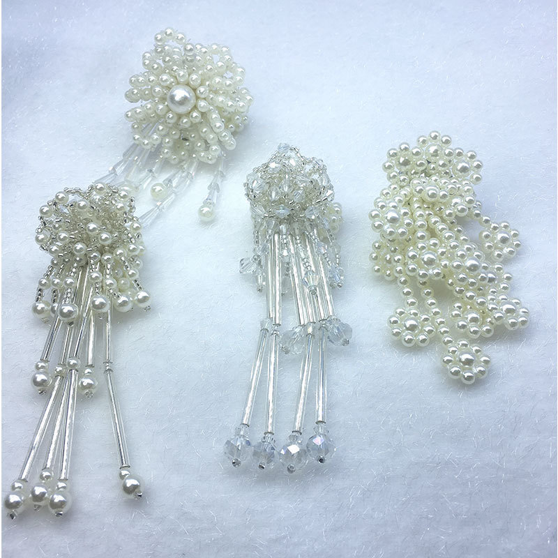 Pearl crystal pendant, pearl plum blossom pendant, DIY hair clip, earring accessory, brooch accessory, shoe and clothing accessory details Picture