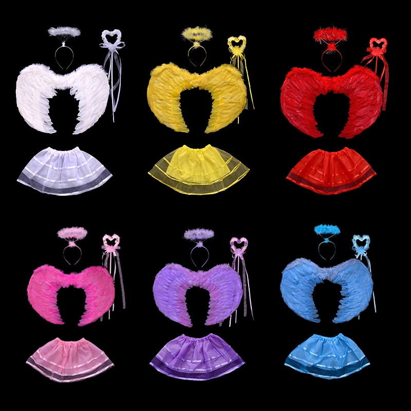 天使翅膀儿童成人舞台表演道具装扮走秀天使羽毛翅膀装扮表演道具52白底实物图