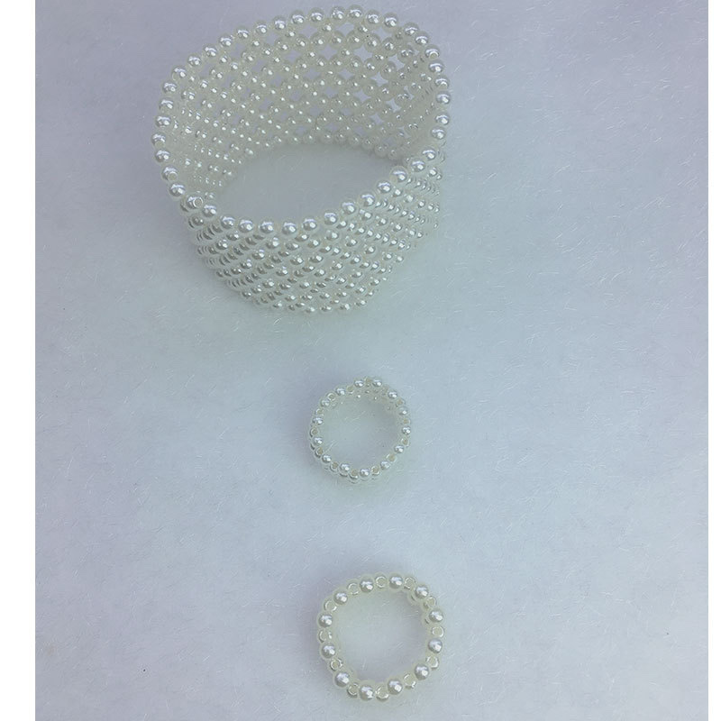 Internet-famous pearl, handcrafted woven bracelet, pearl finished ring, three-mile pearl ring, four-mile pearl ring details Picture
