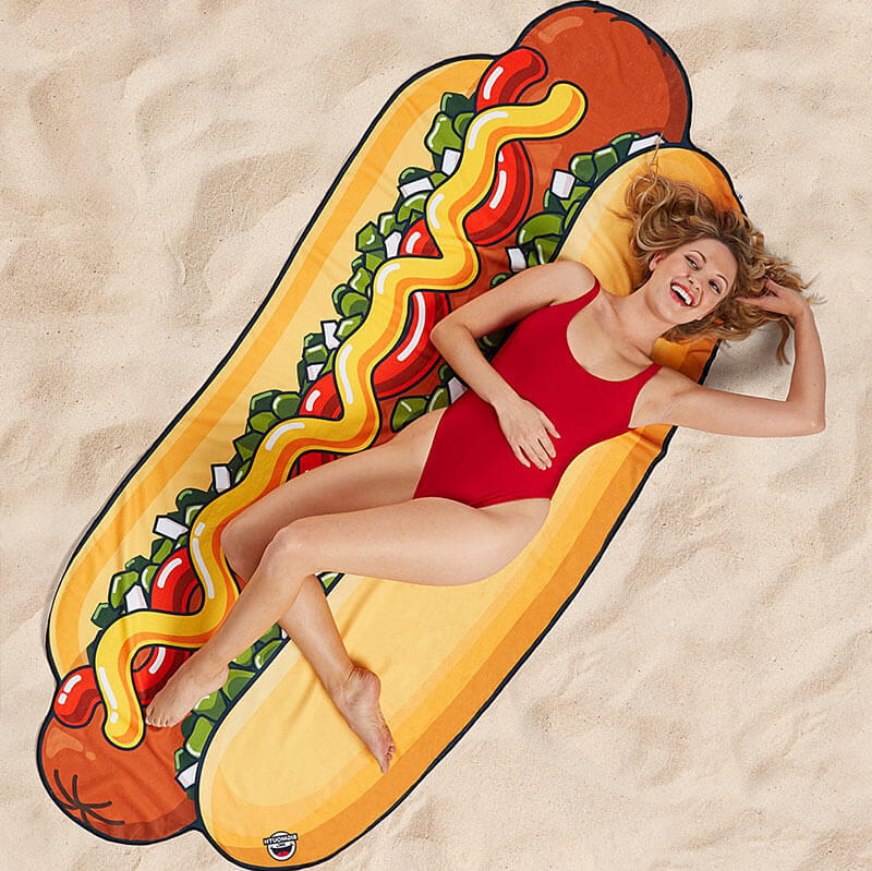 Beach towel, polyester round towel, irregular creative shape, bath towel for export to Europe and America, customizable 150*150cm, pizza, shark, avocado detail image 5