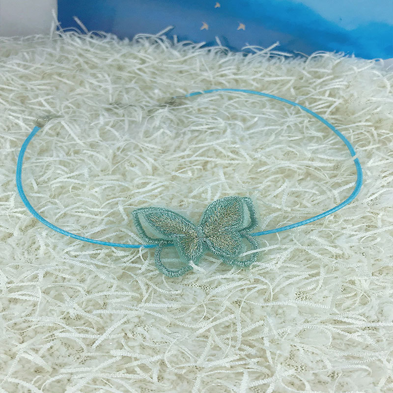 Super fairy Internet celebrity spring and summer small embroidered butterfly collar, lace embroidered neck accessory, choker necklace, collarbone chain details Picture