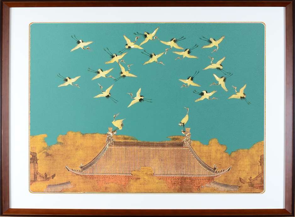 Bronze Carving Painting High-End Chinese Wind Rui He Figure Hand-Carved details Picture