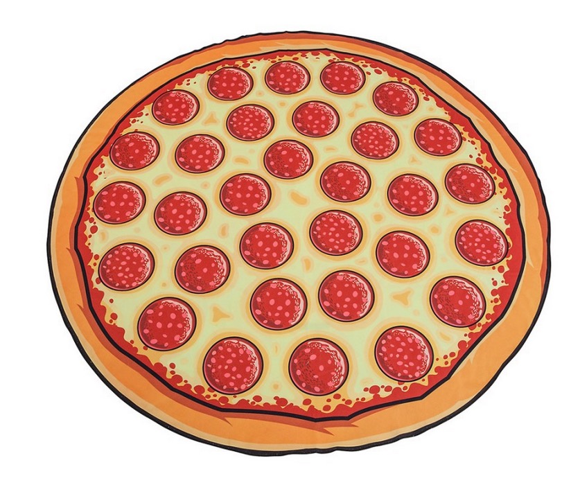 Beach towels, polyester round towels, irregular creative shapes, bath towels for export to Europe and America, customizable 150*150cm, pizza, hamburger, watermelon detail image 12