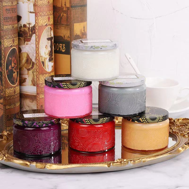 Wedding gift with decoration scented candle custom soy wax smokeless