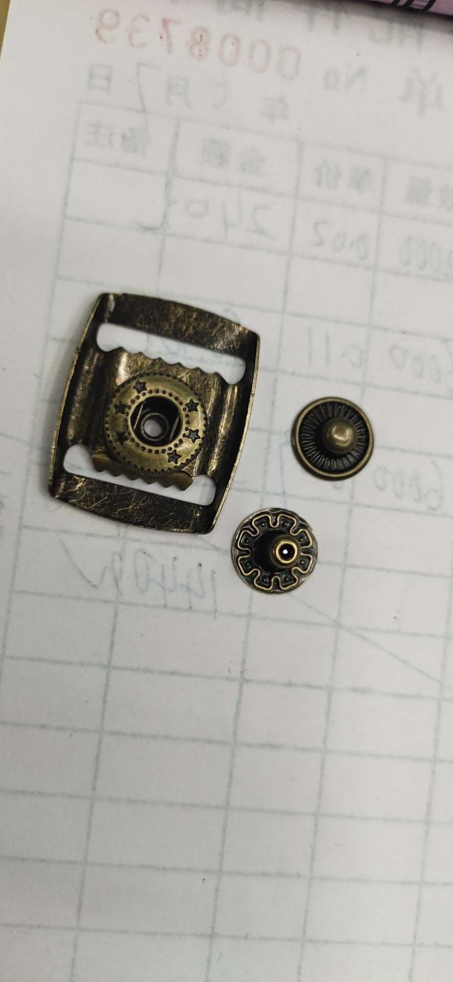 Alloy four-piece buckle concealed buckle accessory accessories Ganjin accessories details Picture