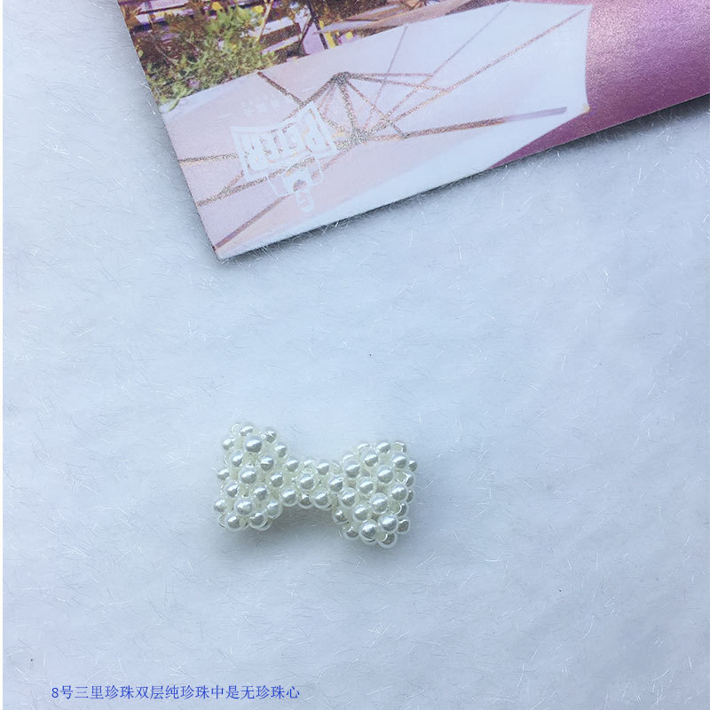 Woven pearl bow, double-layer fan, moon, DIY hair clip accessories, earrings, hat ornaments, shoes, clothing accessories and accessories Specification image