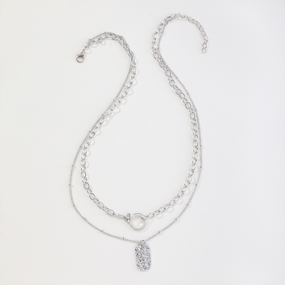 N7904 Cross-border bestseller, elegant collarbone chain, European and American geometric retro necklace, niche high-end sweater necklace detail image 6