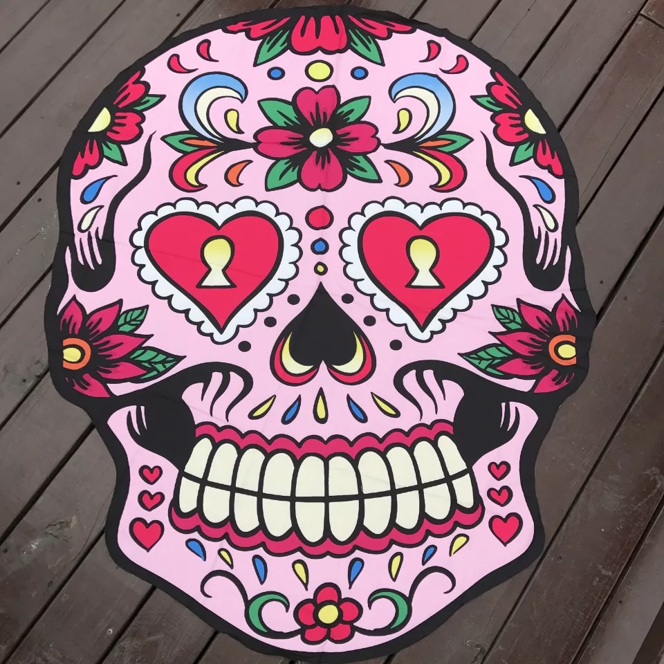 Beach towel, polyester round towel, irregular creative shape, bath towel for export to Europe and America, customizable 150*150cm, pizza, shark, avocado detail image 18
