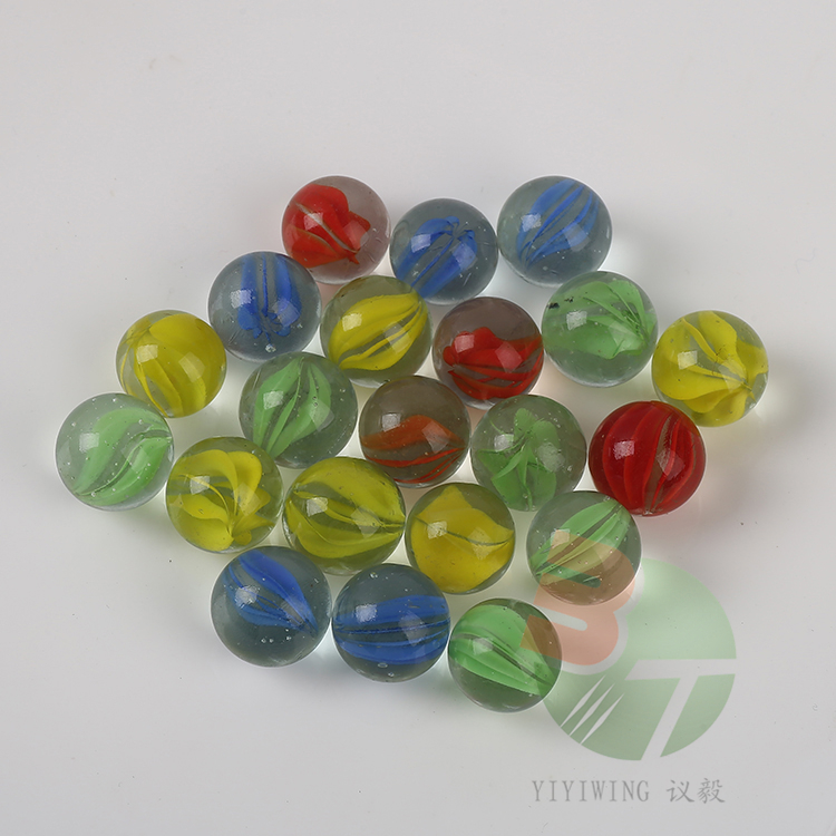 100粒16mm彩色八瓣玻璃珠 1.6cm 玻璃弹珠 鱼缸装饰 儿童玩具 红黄兰绿花瓣玻璃球