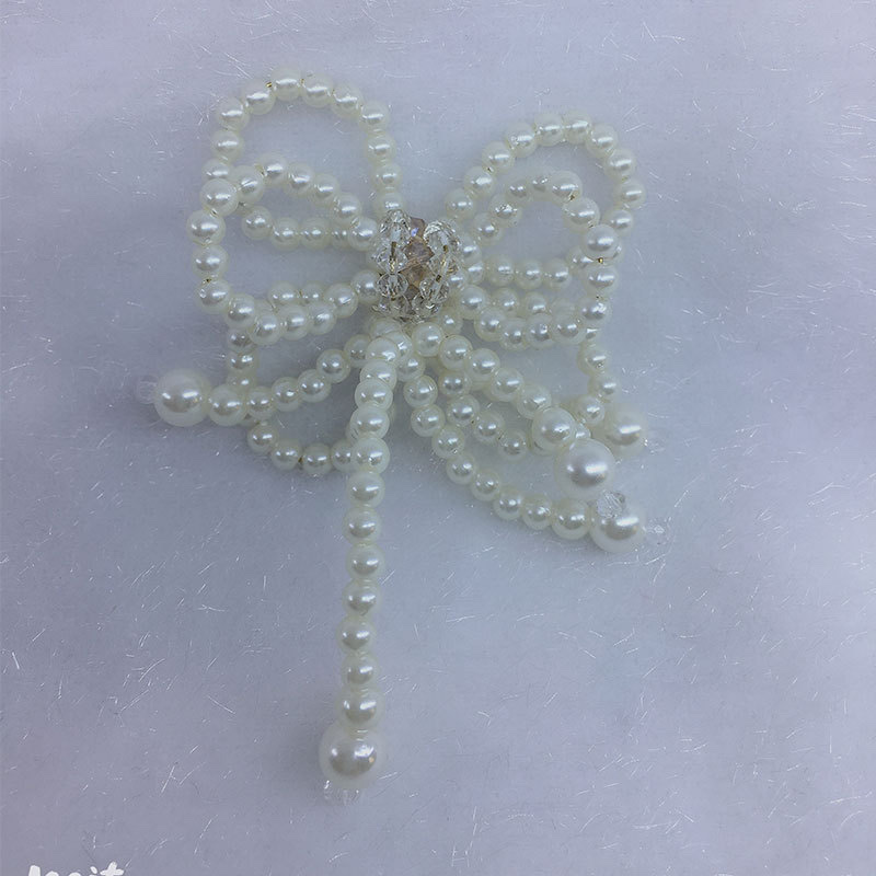 Pearl crystal bow pendant, rabbit ear hairpin accessories, shoes and clothing accessories, brooch, hat accessories Specification image