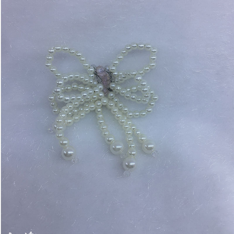 Pearl crystal bow pendant, rabbit ear hairpin accessories, shoes and clothing accessories, brooch, hat accessories details Picture