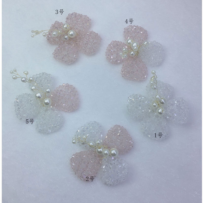 Hand-woven patchwork with crystal, pointed beads, rose flowers, hair clips, accessories, hats, shoes, flowers, clothing and accessories