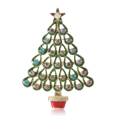 Europe and the United States fashion new hollowed-out Christmas tree brooch alloy drop oil pin clothing accessories Europe and the United States popular thumbnail