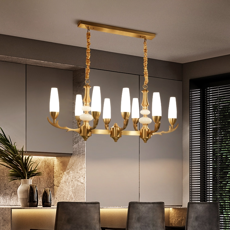 Original and grand all-copper chandelier, European-style lamps, living room lamps, American-style copper lamps, luxurious duplex villa hall chandeliers