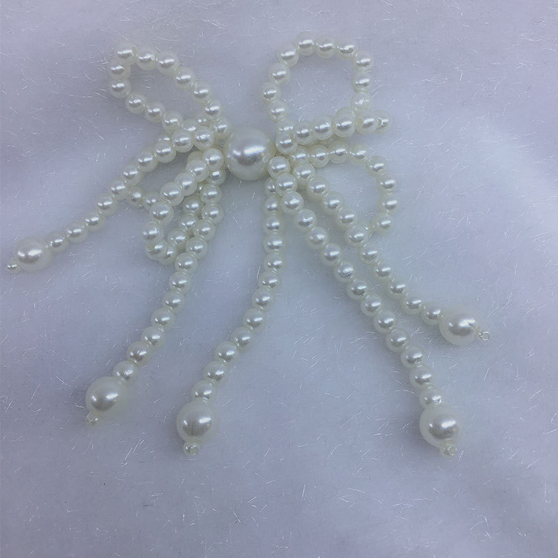 Pearl crystal bow pendant, rabbit ear hairpin accessories, shoes and clothing accessories, brooch, hat accessories Item Picture