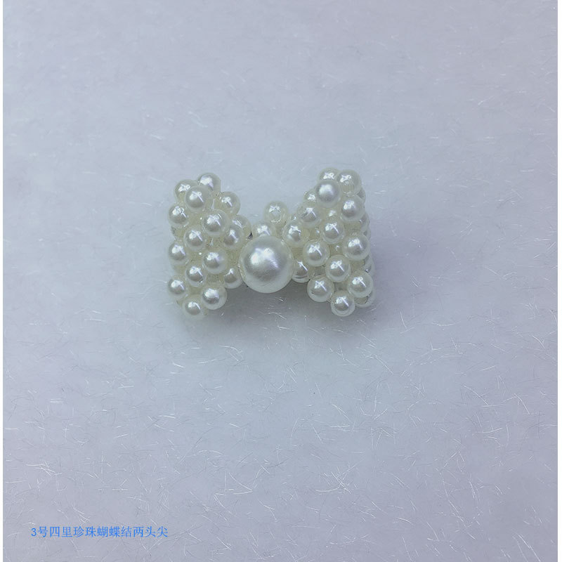 New hand-stitched fabric, pearl bow, DIY hair clip, head buckle accessories, shoes and clothing accessories Item Picture