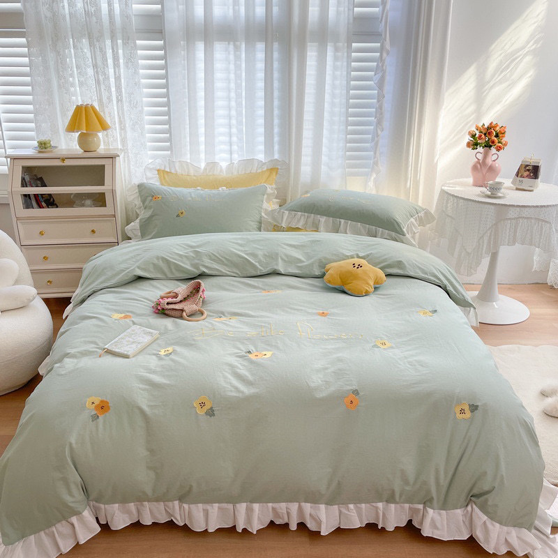 水洗棉刺绣荷叶款产品图