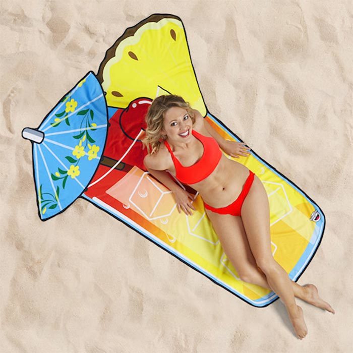 Beach towel, polyester round towel, irregular creative shape, bath towel for export to Europe and America, customizable 150*150cm, pizza, shark, avocado detail image 2
