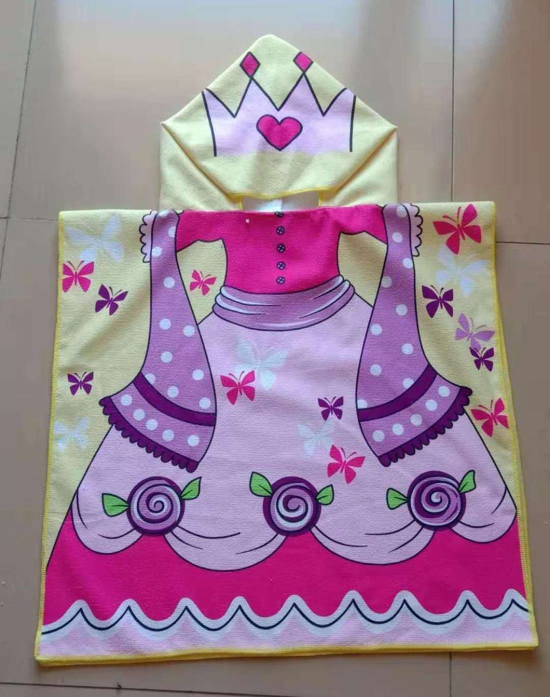 Bathrobe, blanket, beach towel, ultra-fine fiber printed pattern, seaside windproof and absorbent bath towel, 60*120cm, customizable customer pattern, 260gsm, children's printed bathrobe detail image 9