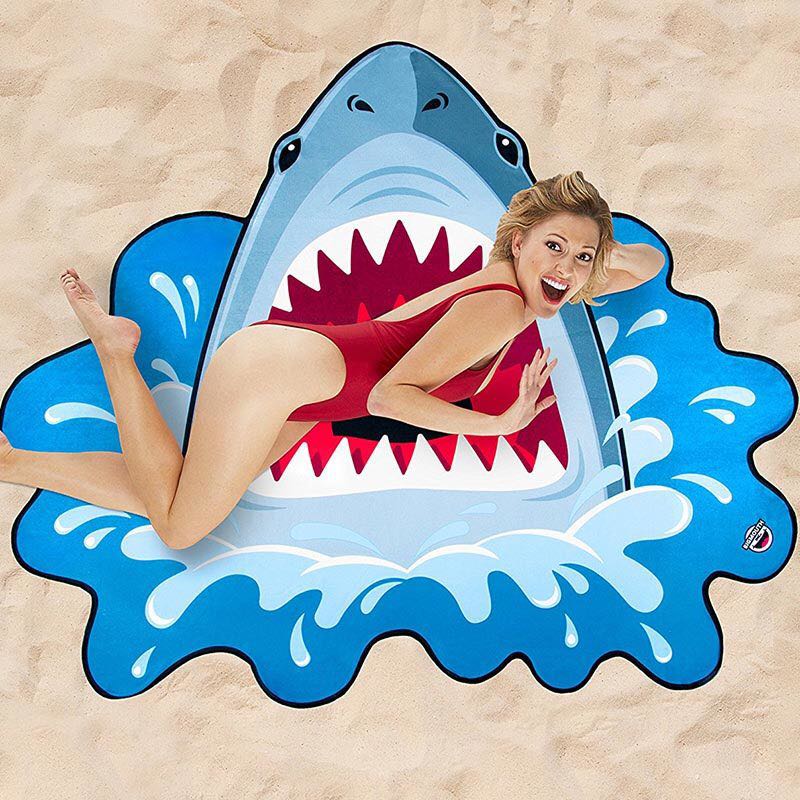 Beach towels, polyester round towels, irregular creative shapes, bath towels for export to Europe and America, customizable 150*150cm, pizza, hamburger, watermelon detail image 11