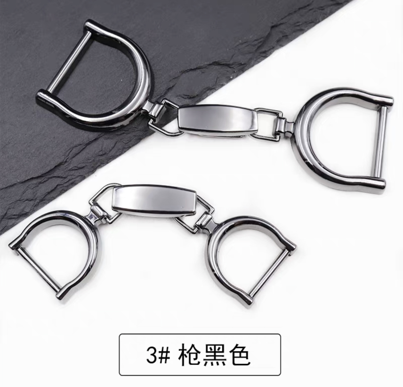 高档金属可调节对扣大衣搭扣链条扣皮链扣裘皮大衣扣百搭款可订制白底实物图