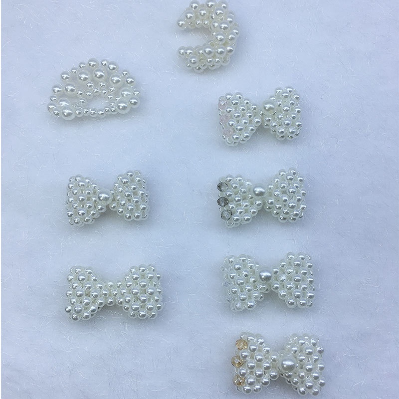 Woven pearl bow, double-layer fan, moon, DIY hair clip accessories, earrings, hat ornaments, shoes, clothing accessories and accessories