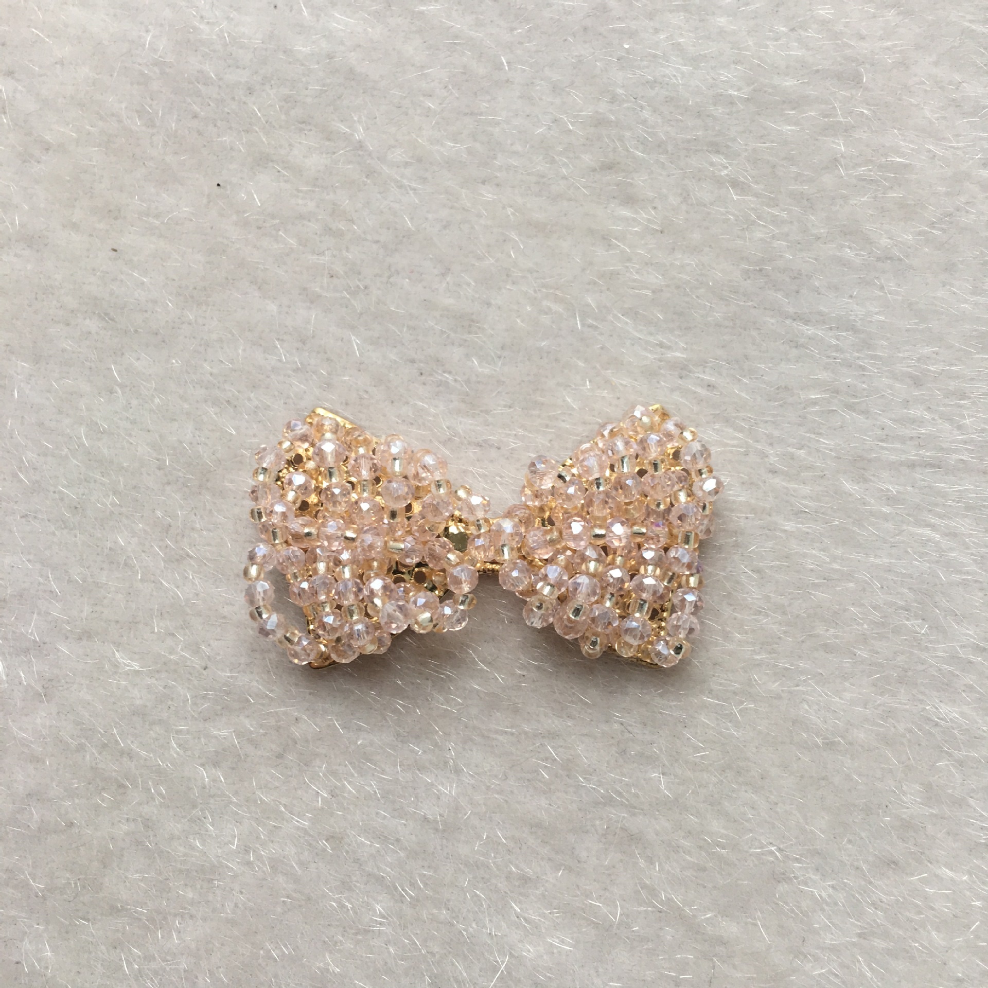 Korean internet-famous transparent crystal bow woven clothing accessories, bow tie shoes, flower hair band accessories Item Picture