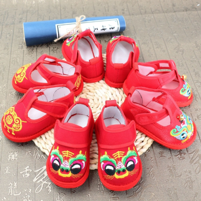 儿童虎头鞋，绣花鞋，男女宝宝学步鞋0-1-2岁宝宝帆布虎头鞋