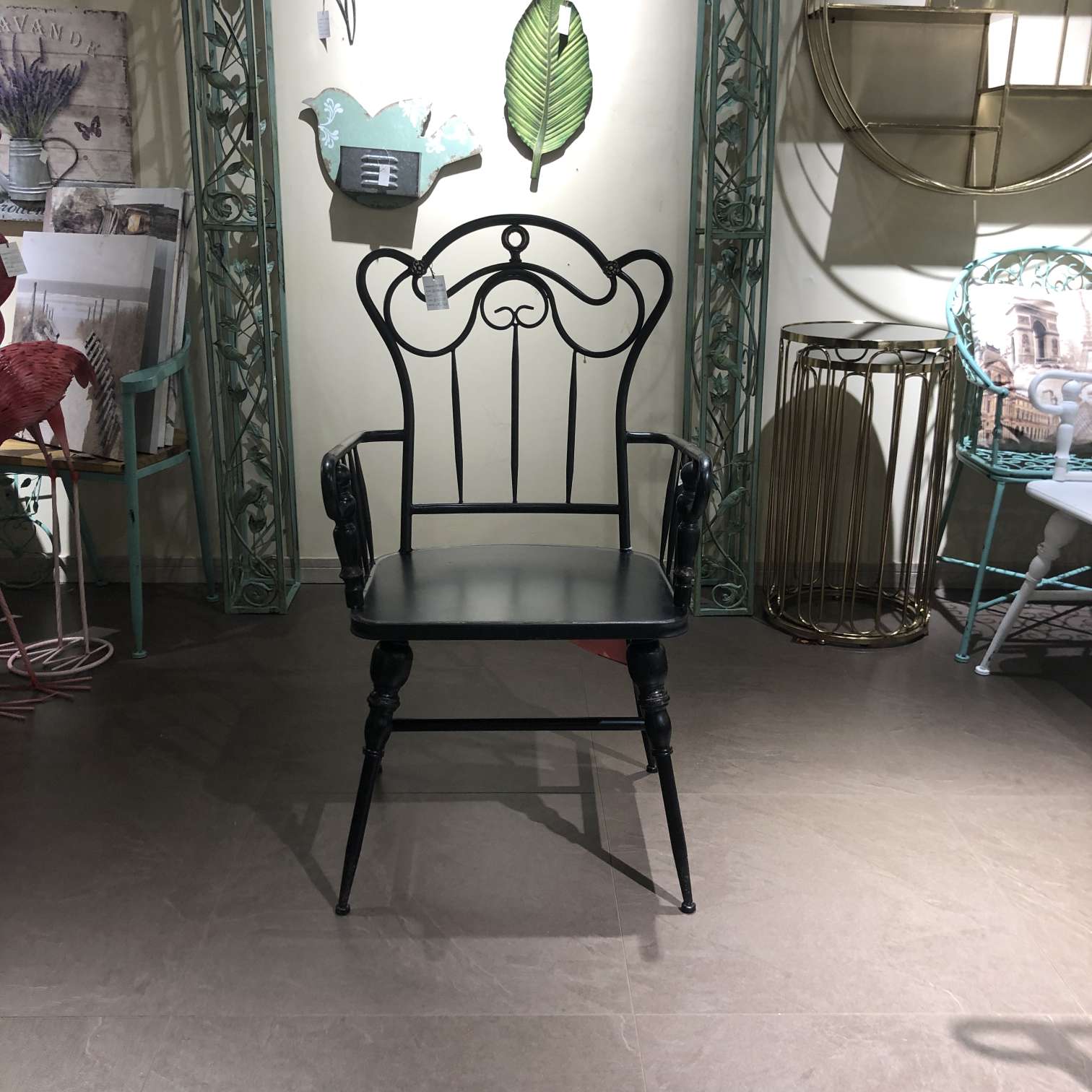 欧式单人椅公园户外单人椅铁艺小区单人椅庭院外单人椅休闲椅子产品图