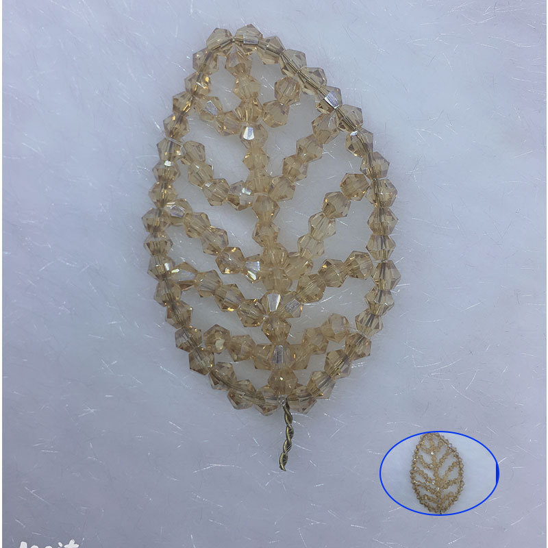 Hand-woven leaf Sanli crystal clothing accessories, headwear, hair accessories, bangs clips, accessories, hats, brooches, fabric stickers details Picture