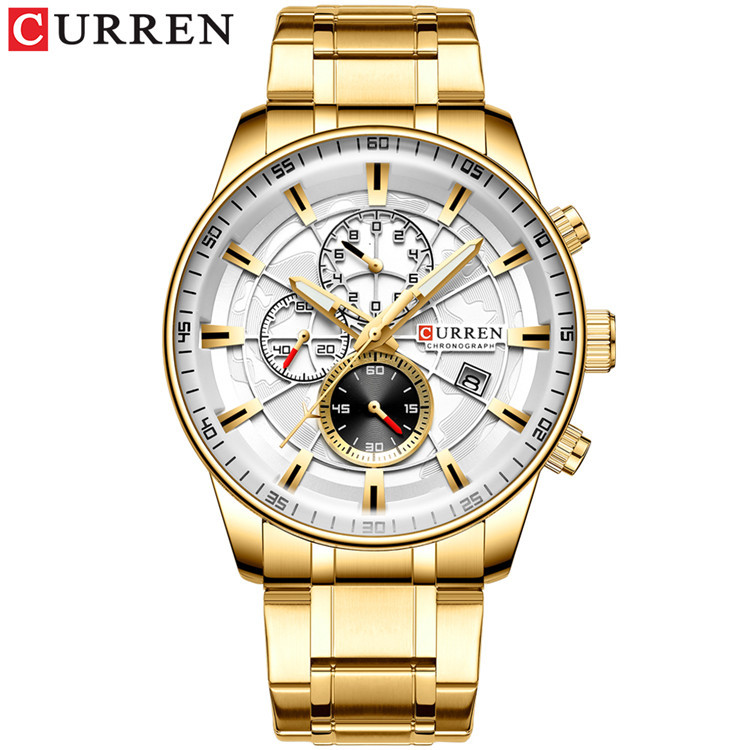 CURREN 8362 steel band calendar, a popular men's wristwatch in Europe and America, is a business waterproof quartz watch details Picture