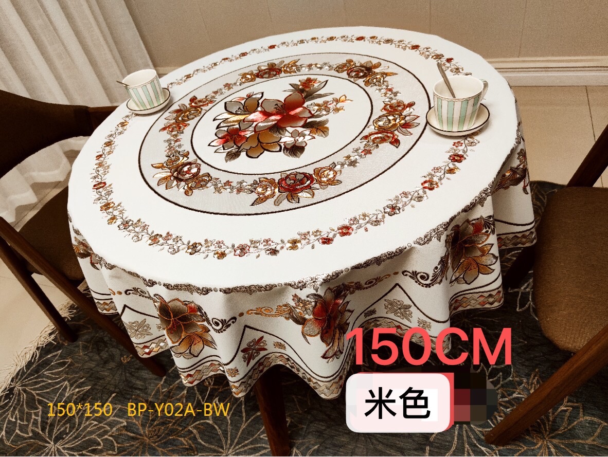 PVC对花欧式圆形⭕️180CM*180CM白底实物图