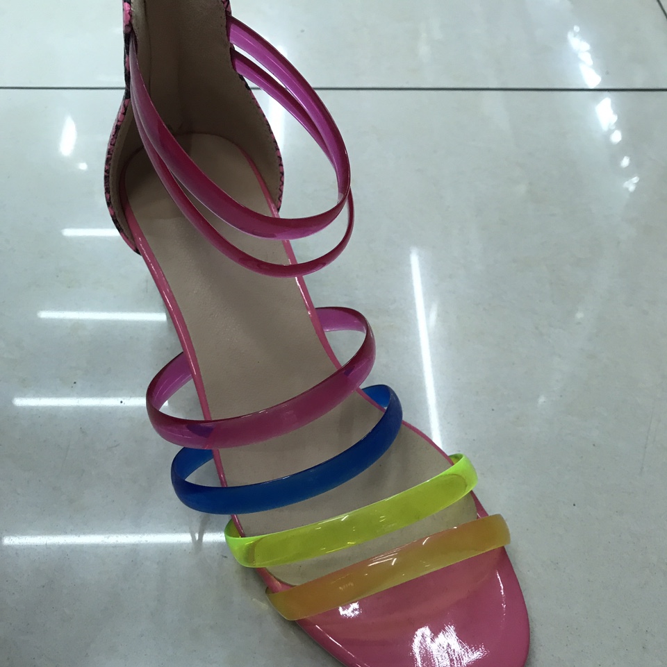 Colorful crystal sandals