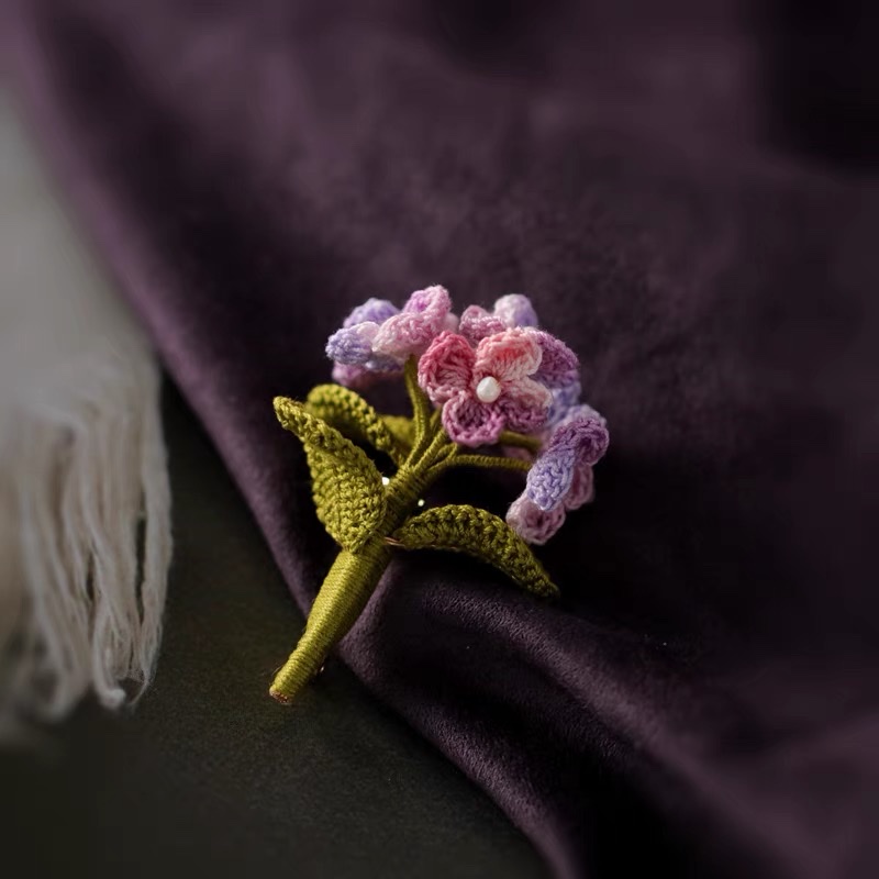 A high-end coat with a versatile Korean style, a warm brooch featuring colorful flowers Item Picture