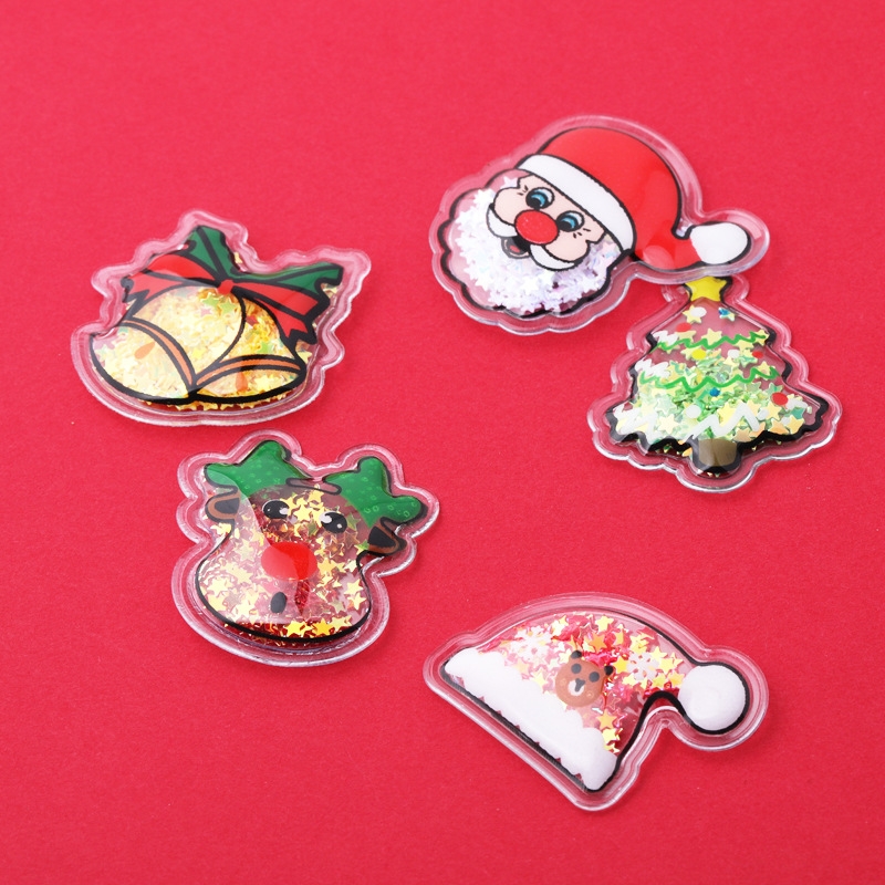Quicksand Children's Christmas hairpin Cute full pack cloth hairpin children glitter baby safe hair 30