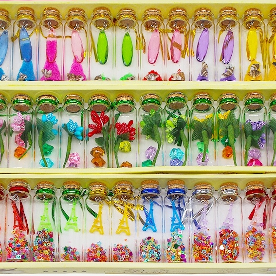 学生DIY许愿瓶儿童彩虹瓶 成品玻璃花朵亮片漂流瓶学校周边热卖款