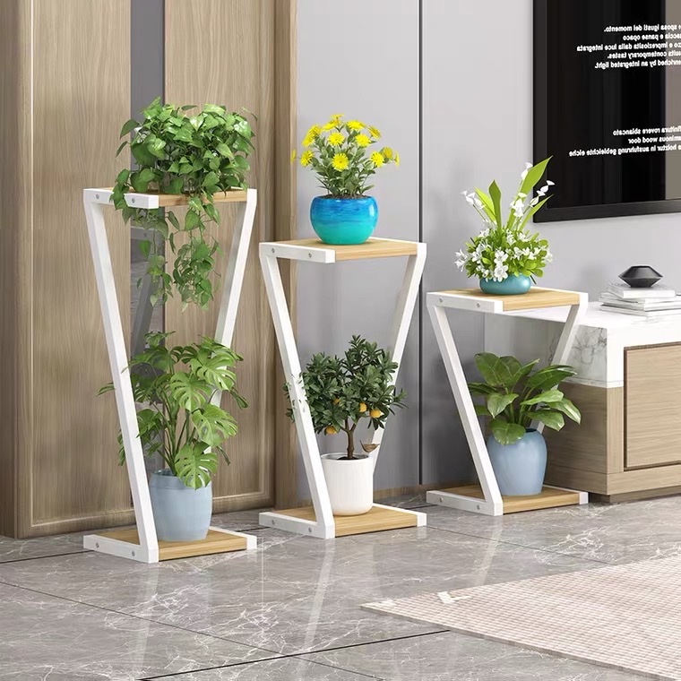 Steel Wood Flower Frame Living Room Balcony Flower Frame details Picture