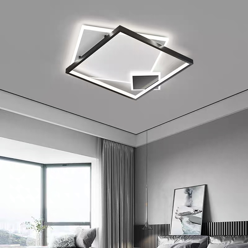 黑白灰极简卧室灯2021年新款次卧室灯具现代简约北欧吸顶灯房间灯详情图1
