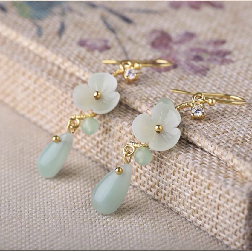 Court Lolita sweet maiden ethnic style long earrings