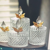 Simple glass storage jar home decor 9176