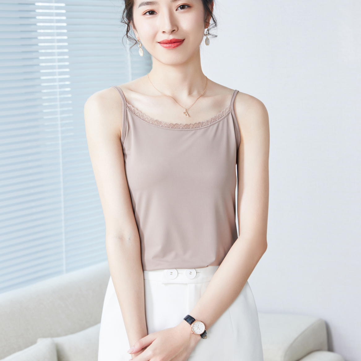 Lace halter top, women's Summer-modal innerwear, elastic, slim, strapless, anti-exposure new versatile top 17