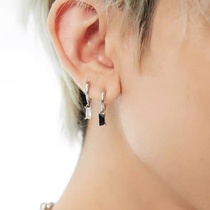 Two teams of black and white earrings retro personality long superflash zircon national wind hundred tassel colorful earrings copper earrings Yiwu zircon