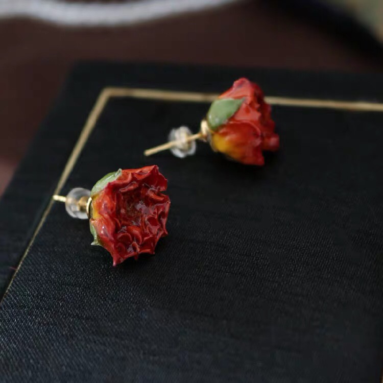 Retro court Lolita with ethnic style Bohemian stud earrings
