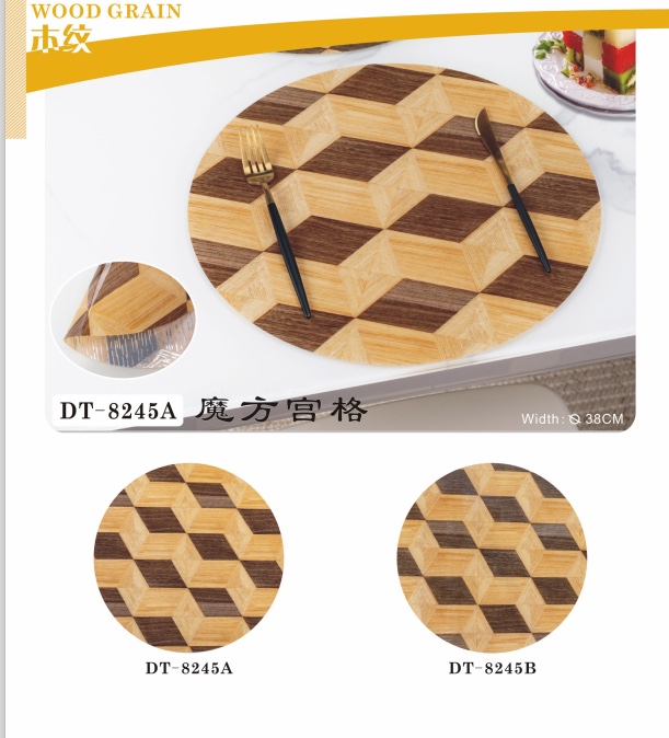 PVC水晶小餐垫圆形⭕️38CM防水防油污餐垫杯垫隔热垫详情图1