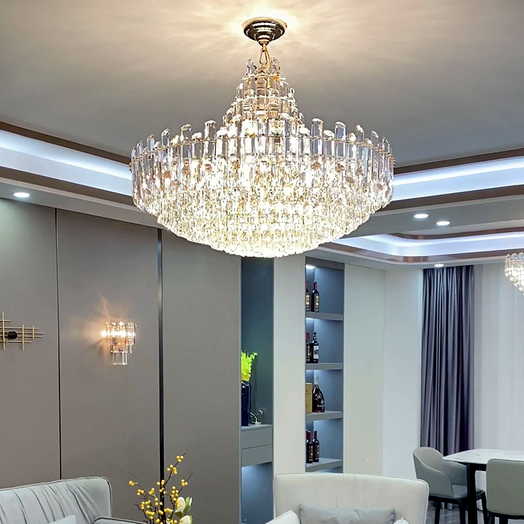 Postmodern light luxury crystal chandelier, simple and elegant luxurious villa lighting fixtures, popular dining room and bedroom chandeliers