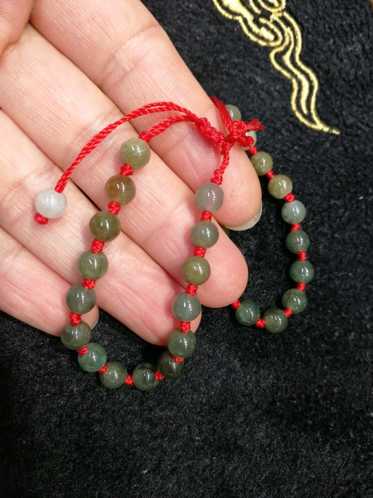 天然翡翠缅甸玉珠宝玉石儿童手链详情图6