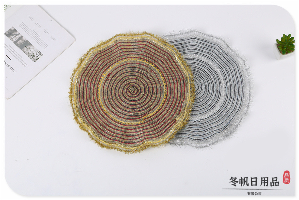 Japanese-style ramie table heat insulation mat, household anti-slip heat insulation mat, hot pot mat, plate, bowl and dish mat, cup mat, Western placemat detail image 11