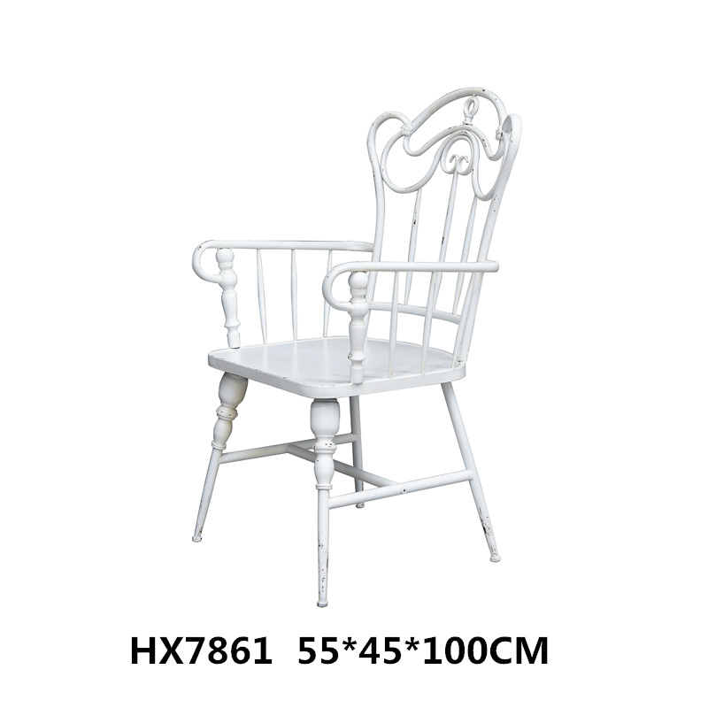 European-style white single chair, park outdoor single chair, ironwork community single chair, courtyard outdoor single chair, leisure chair
